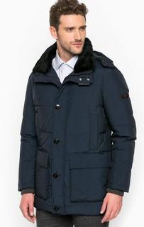 Синий пуховик со съемным капюшоном Strellson