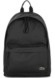 Черный текстильный рюкзак с одним отделом Lacoste