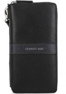Кожаный кошелек с контрастной вставкой Cerruti 1881