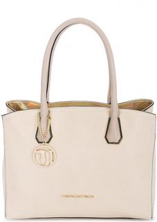 Бежевая сумка с двумя отделами Trussardi Jeans