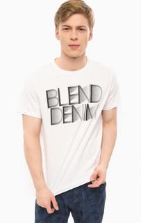 Белая футболка из хлопка с принтом Blend