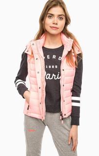 Утепленный жилет на молнии с капюшоном Superdry