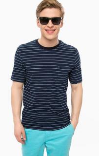 Синяя хлопковая футболка в полоску Superdry