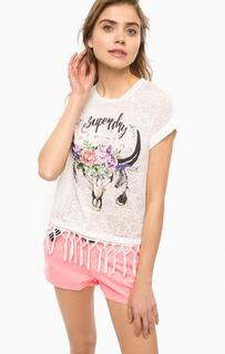 Белая футболка с цветочным принтом Superdry