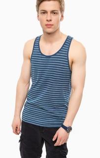 Синяя майка в полоску Superdry