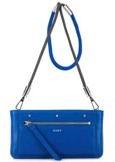 Синяя кожаная сумка через плечо Dkny