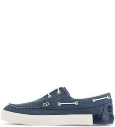 Текстильные топсайдеры синего цвета Timberland