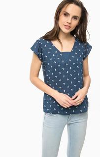 Синяя блуза с короткими рукавами Mustang