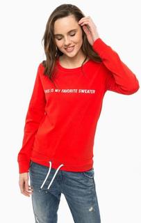 Красный хлопковый свитшот с принтом Only