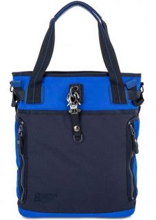 Синяя текстильная сумка со съемным карабином George Gina & Lucy