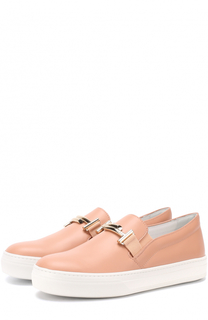 Кожаные слипоны Sportivo с пряжкой Tod’s Tods