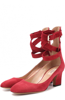 Замшевые туфли Plum с ремешками на щиколотке Valentino