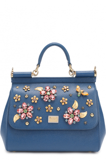 Сумка Sicily medium с отделкой кристаллами Dolce &amp; Gabbana