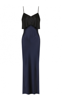 Шелковое платье-макси с контрастной оборкой Diane Von Furstenberg