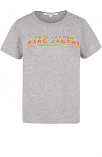 Хлопковая футболка с контрастными надписями Marc Jacobs