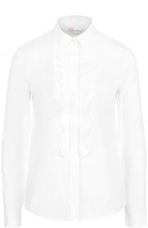 Хлопковая блуза прямого кроя с оборками REDVALENTINO