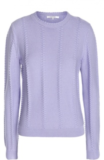Вязаный пуловер с рельефной отделкой и круглым вырезом Carven