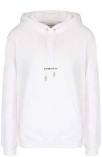 Толстовка с логотипом бренда и капюшоном Saint Laurent