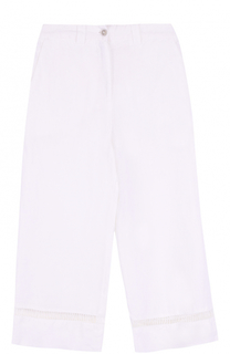 Укороченные льняные брюки с карманами 120% Lino