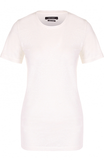 Льняная удлиненная футболка с круглым вырезом Isabel Marant