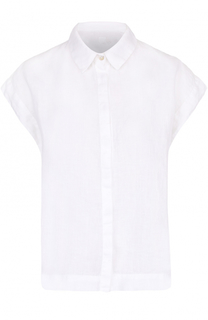Льняная блуза прямого кроя с коротким рукавом 120% Lino