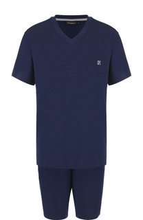 Пижама из вискозы с шортами Ermenegildo Zegna