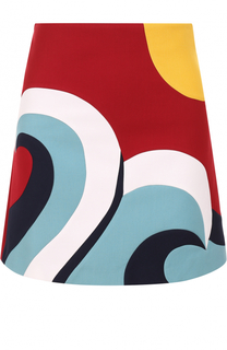 Мини-юбка А-силуэта с контрастной отделкой REDVALENTINO