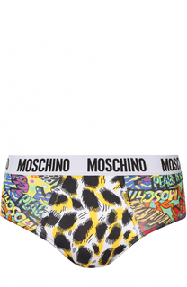 Хлопковые хипсы с принтом Moschino