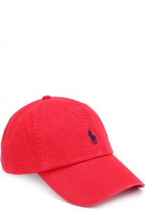 Хлопковая бейсболка с логотипом бренда Polo Ralph Lauren