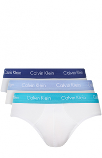 Комплект из трех хлопковых хипсов с широкой резинкой Calvin Klein