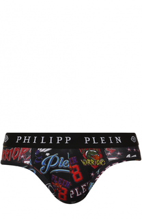 Хипсы из смеси хлопка и вискозы с принтом Philipp Plein