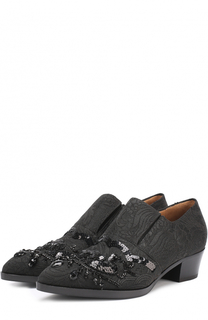 Текстильные ботинки с вышивкой пайетками Dries Van Noten