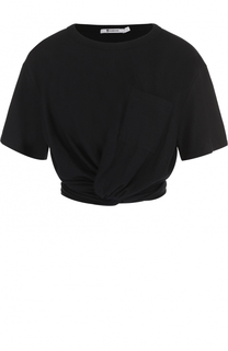 Укороченная футболка с драпировкой и круглым вырезом T by Alexander Wang
