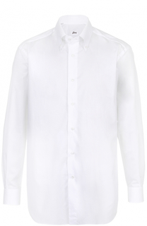 Хлопковая сорочка с воротником button down Brioni