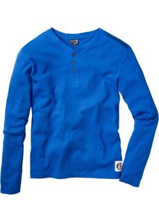 Футболка Slim Fit с длинным рукавом (лазурный) Bonprix