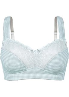 Бюстгальтер-минимайзер без косточек, чашка F (серый/светло-мятный) Bonprix