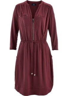 Платье с рукавом 3/4 (бордовый) Bonprix