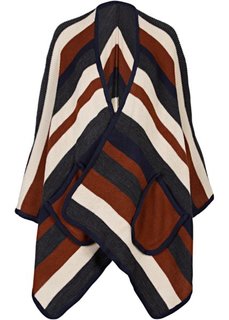 Вязаное пончо с карманами (серый/разные цвета) Bonprix