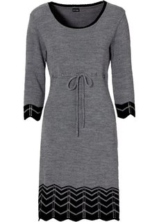 Вязаное платье (серый меланж/черный) Bonprix