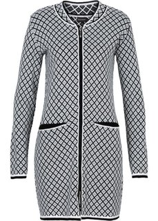 Кардиган (черный/белый с узором) Bonprix