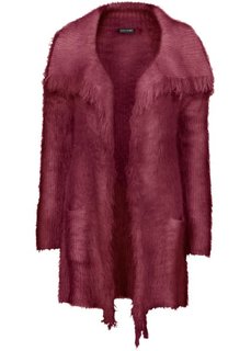Пушистый вязаный кардиган (кленово-красный) Bonprix