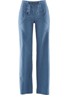 Льняные брюки (синий) Bonprix
