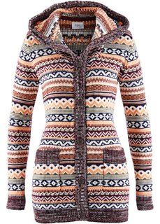 Кардиган с капюшоном (с узором) Bonprix