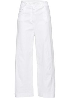Широкие стрейтчевые брюки длины 7/8 (белый) Bonprix