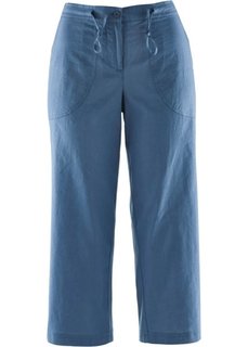 Льняные брюки 3/4 (синий) Bonprix