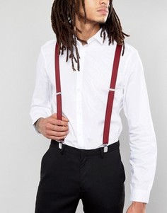 Бордовые подтяжки ASOS - Красный