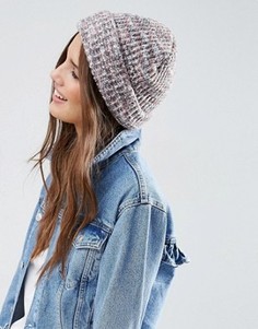 Шапка-бини крученой крупной вязки ASOS - Розовый