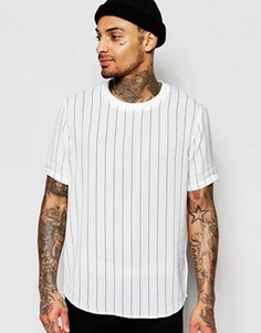 Белая oversize-рубашка через голову в полоску ASOS - Белый