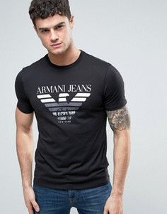 Черная футболка классического кроя Armani Jeans - Черный