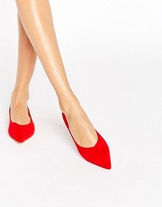 Красные остроносые туфли на плоской подошве RAID Agatha - Красный